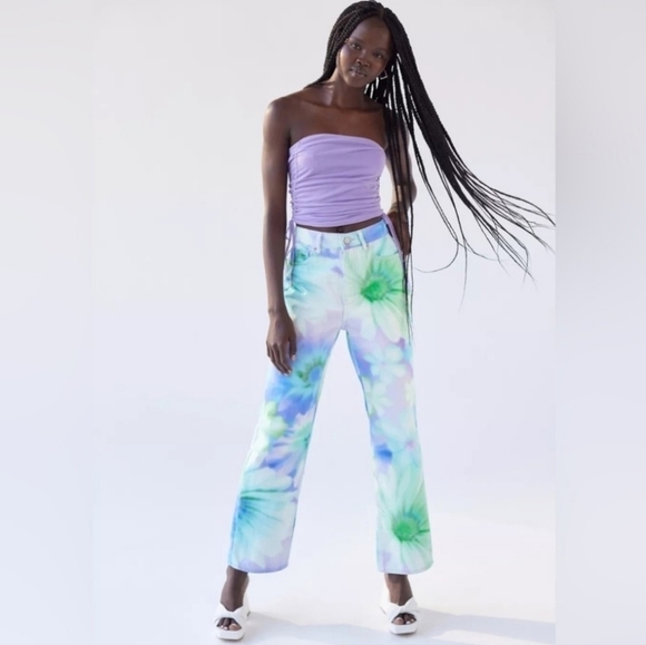 NWT BDG Urban Outfitters Women’s Floral Multicolor Tie Dye Cowboy Jeans Size 27 - Picture 17 of 17